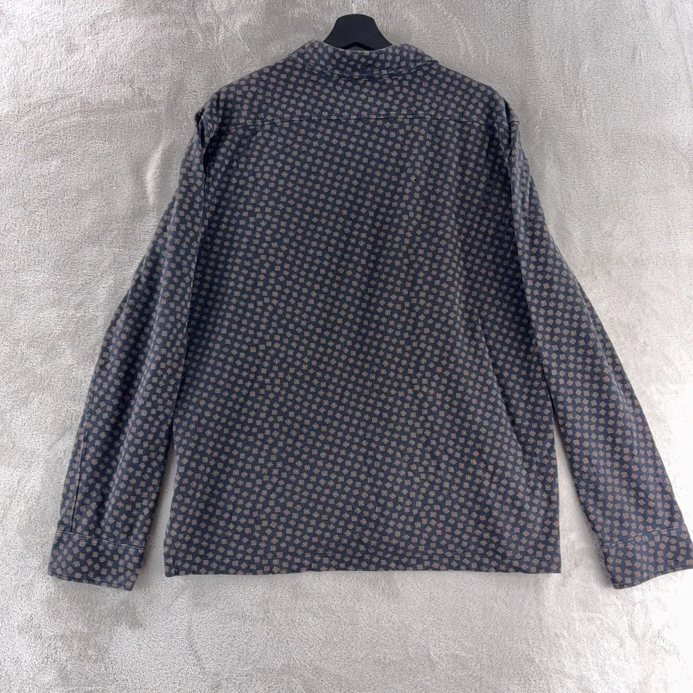 Ralph‎ Lauren Polo Shirt Mens Size Large Navy Long Sleeve Geometric Pattern